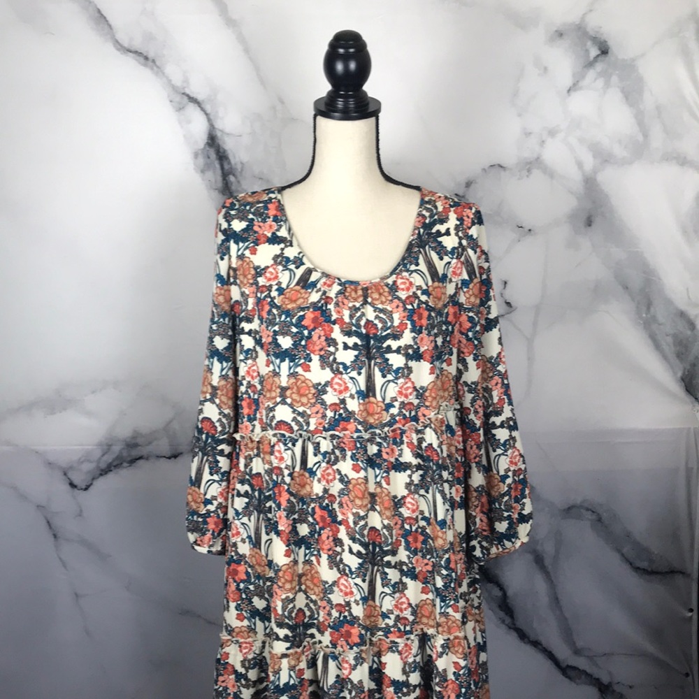 🦋 ENTRO 🦋 floral long sleeve babydoll dress